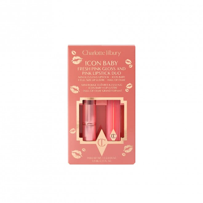 Charlotte Tilbury Icons Baby Fresh Pink Gloss and Pink Lipstick Duo